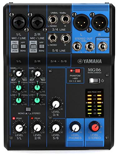  Yamaha YAMAHA 6 канал смешивание консоль MG06 самый максимальный 2 Mic / 6 Line ввод микрофонный предусилитель [D-PRE] установка ...me