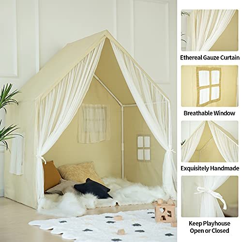 【新品 30%off 送料無料】 Razee 大型プレイハウス テント 子供用 プレイハウス ティピ 小さなプレイコテージ 子供部屋装飾 子供用テント (ナチュラル) 【2409815196】(13890円)