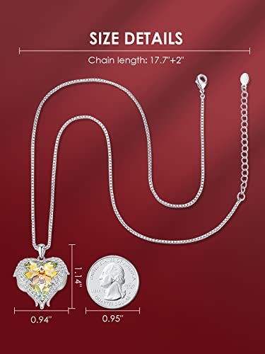 天使の羽 ネックレス スワロフスキー元素クリスタルを採用 ハートのデザイン ボックス付き 女性用 イエロー 天使の羽 ネックレス スワロフスキー元素クリスタルを採用 ハートのデザイン ボックス付き 女性用 イエロー CDE for