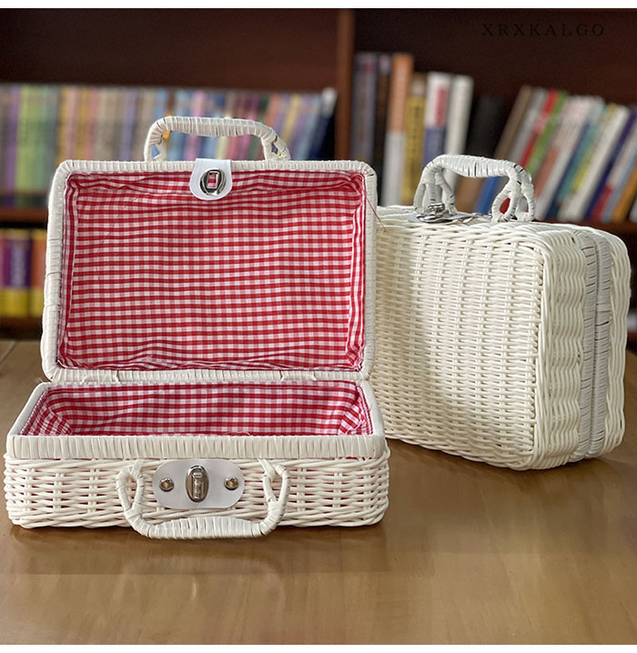  чемодан ротанг плетеный ручная сумка косметика сумка ротанг коробка пикник S размер маленький размер модный плетеный solid простой сумка . земля производство женщина . земля производство коробка 
