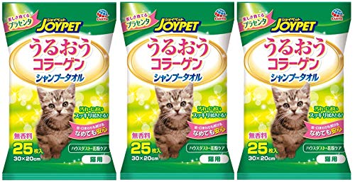 JOYPET( Joy домашнее животное ) шампунь полотенце .... коллаген кошка для без ароматизации 25 листов входит ×3 шт ( массовая закупка )