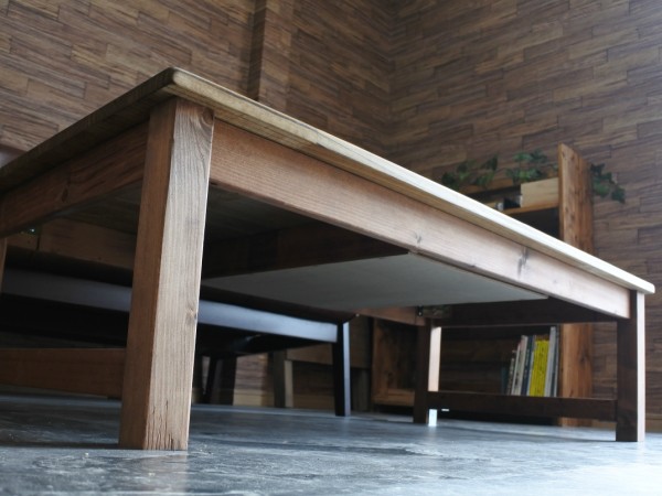  drawer attaching table low table width 120cm purity Northern Europe stylish pine custom-made hand made 