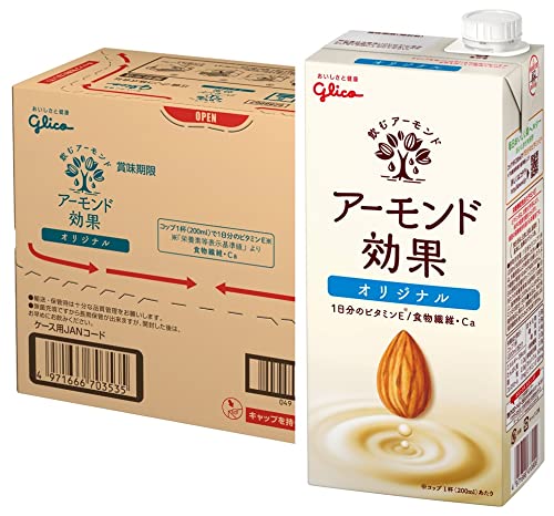  Glyco миндаль эффект оригинал миндаль молоко 1000ml×6шт.@ обычная температура сохранение возможность витамин E клетчатка кальций холестерин Zero сахар качество 