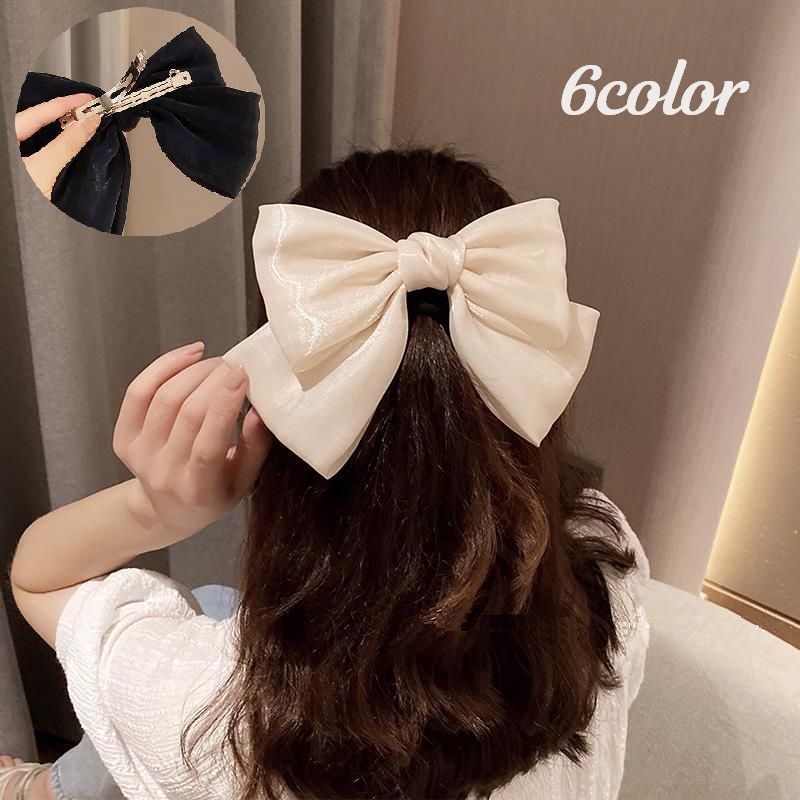 ヘアバレッタ リボン ヘアアレンジ ヘアクリップ ヘアピン 花 女の子 ヘアアクセサリー シンプル 髪留め 大きめ