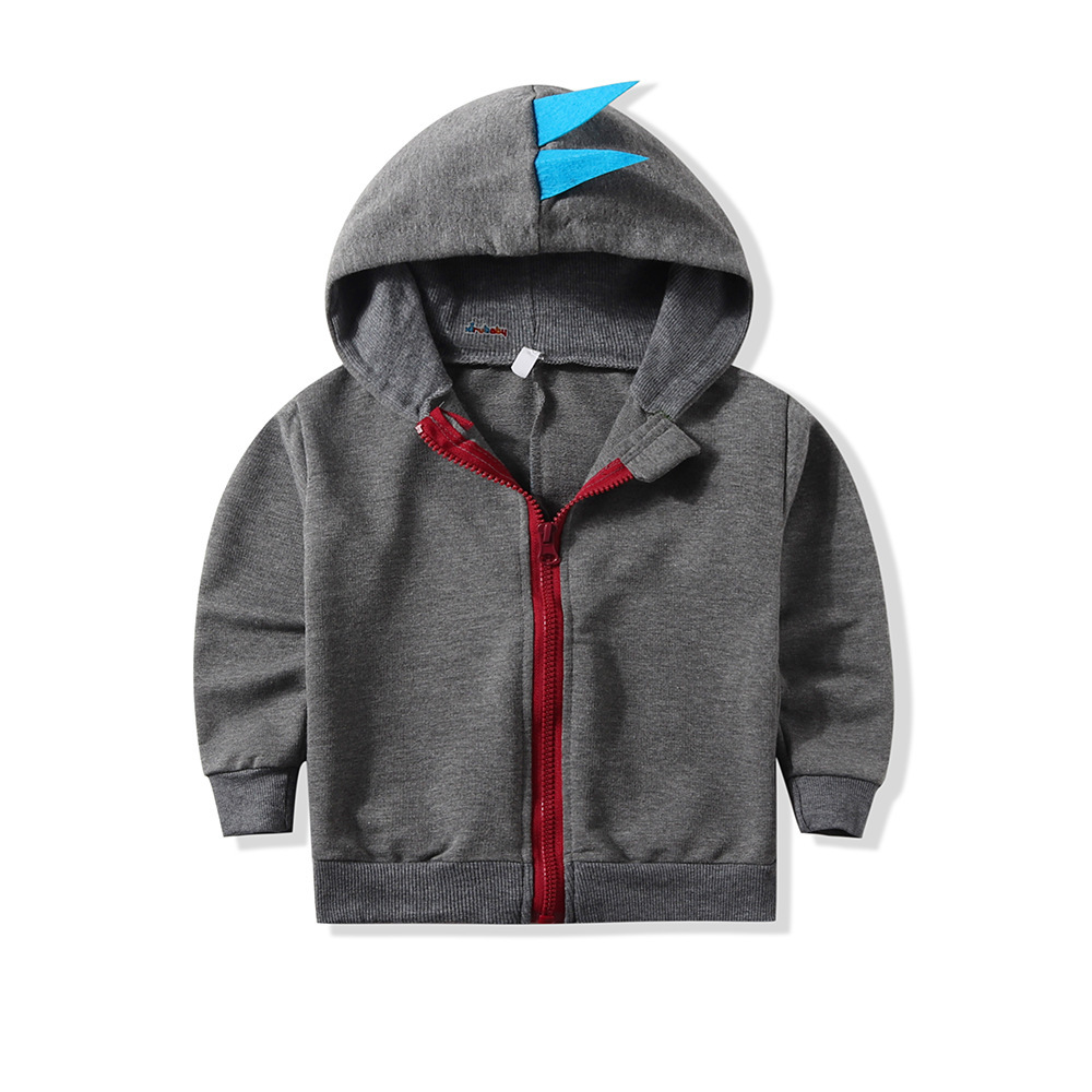  Parker Zip выше футболка ребенок одежда детская одежда baby одежда мужчина девочка мужчина . женщина . tops динозавр Godzilla длинный рукав перо ткань симпатичный модный 