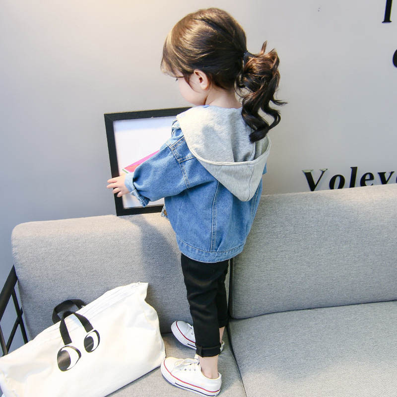 デニムジャケット 長袖 アウター キッズ 子供服 女の子 男の子 フード付き 取り外し可能 羽織り 前ボタン カジュアル 定番 おしゃれ かわいい 種類豊富な品揃え
