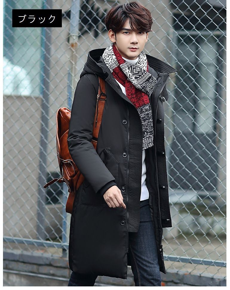 カラーで ダウンコート ジップアップ ファスナー フード付き ポケット 防 プラスナオ Paypayモール店 通販 Paypayモー メンズ ダウンジャケット ダウン コート 長袖 ロング丈 膝丈 アウター ジャケット のカラーが