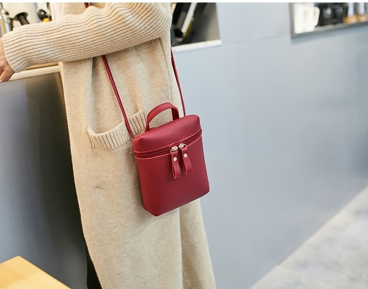 сумка на плечо небольшая сумочка Mini сумка женский женщина портфель вертикальный длина длина застежка-молния одноцветный одиночный цвет простой модный симпатичный one миля fa