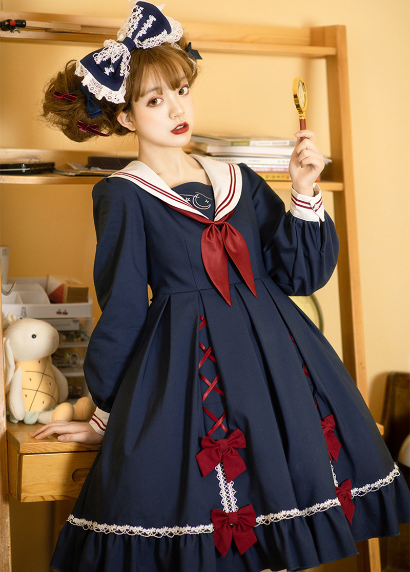 安いファッション コスチューム 半袖 長袖 セーラー服 ロリータ ゴスロリ 制服 レディース ワンピース スカーフ付 2点セット 女子高生 学生 コスプレ 膝丈 リボン 安い販売品 Ssl Daikyogo Or Jp