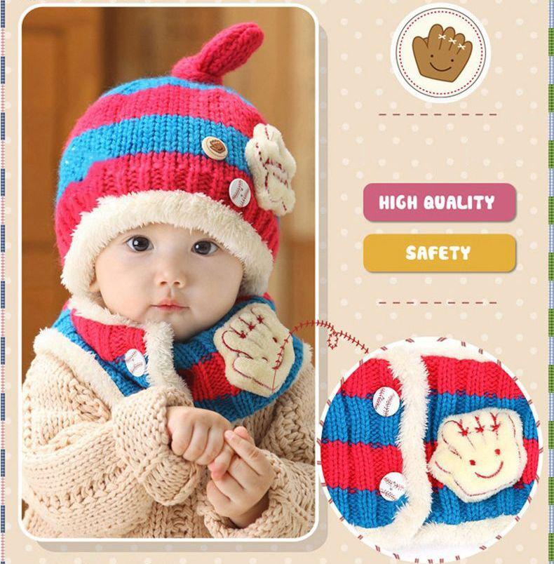  вязаная шапка защита горла "neck warmer" 2 позиций комплект ребенок baby Kids шляпа вязаная шапка muffler шарф снуд боа обратная сторона ворсистый защищающий от холода бейсбол 