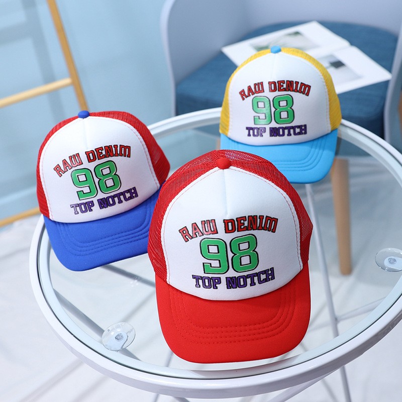 低価格で大人気の 帽子 キャップ ベビー用 キッズ 子ども メッシュ つば付き帽子 英字 英語 サイズ調整可能 カジュアル かっこいい 格好良い おしゃれ 男の子 女の Heartlandgolfpark Com