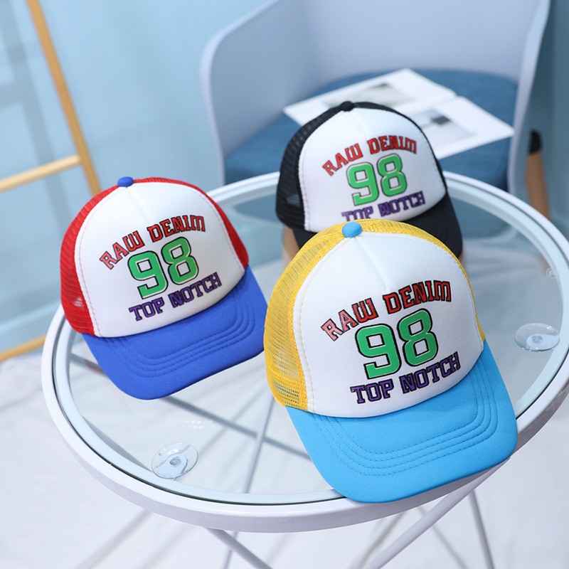 低価格で大人気の 帽子 キャップ ベビー用 キッズ 子ども メッシュ つば付き帽子 英字 英語 サイズ調整可能 カジュアル かっこいい 格好良い おしゃれ 男の子 女の Heartlandgolfpark Com