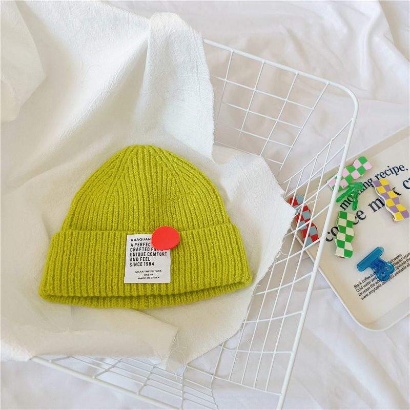 ニット帽 キッズ ベビー 子供用 赤ちゃん 女の子 男の子 帽子 ぼうし タグ リブ編み シンプル 無地 英字 英語 英文 単色 暖かい あったか 防 最大85 オフ