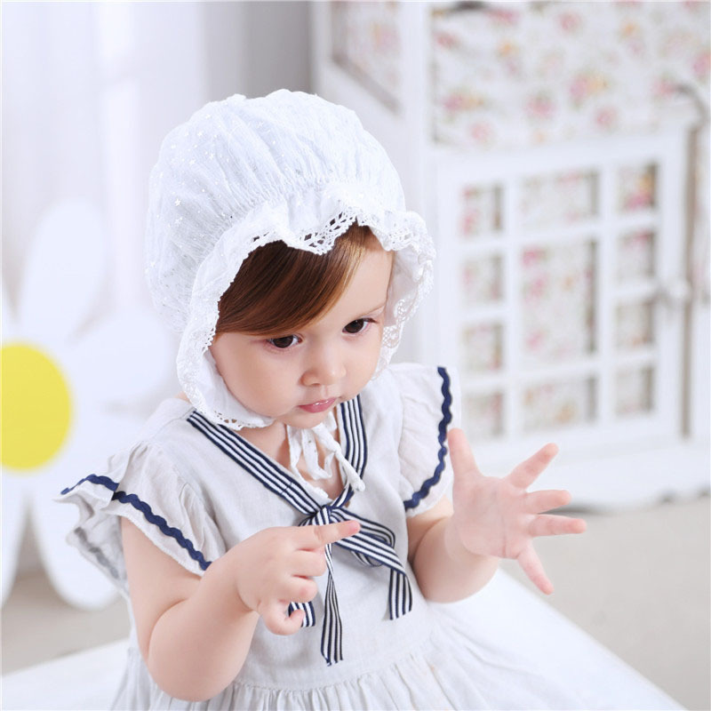 安全 ボンネット帽 ベビー 帽子 ハット スカラップレース フリル 赤ちゃん 新生児 春夏 日除け お出掛け 記念日フォト 出産祝い あご紐 レトロ 可愛い Columbiatools Com