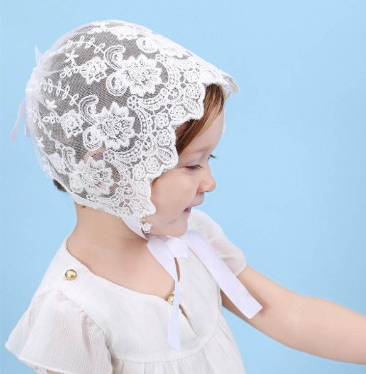あすつく ボンネット帽 ベビー 帽子 ハット レース 刺繍 花柄 フリル 赤ちゃん 新生児 春夏 日除け お出掛け 記念日フォト 出産祝い あご紐 レトロ 可愛 Columbiatools Com
