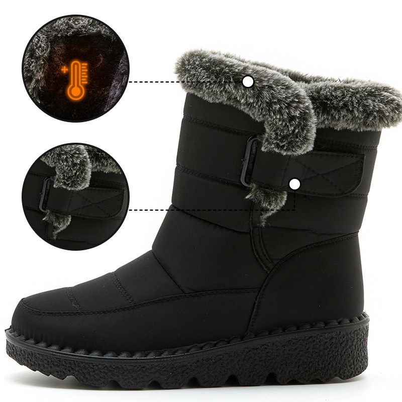  snow boots snowshoes boots short lady's thickness bottom Flat platform fake fur reverse side nappy .... warm protection against cold . slide .