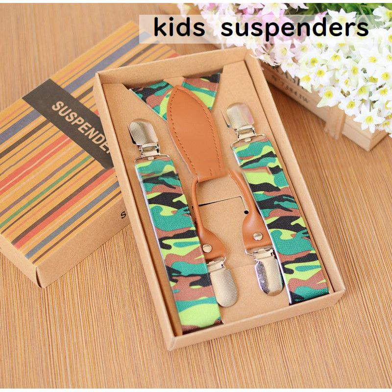  suspenders Kids man girl for children fashion accessories Y type hanging band clip camouflage pattern casual good-looking stylish ....