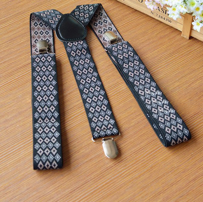  suspenders men's lady's gentleman man Y type trousers hanging stylish good-looking .. shape diamond pattern gift present trousers strap 