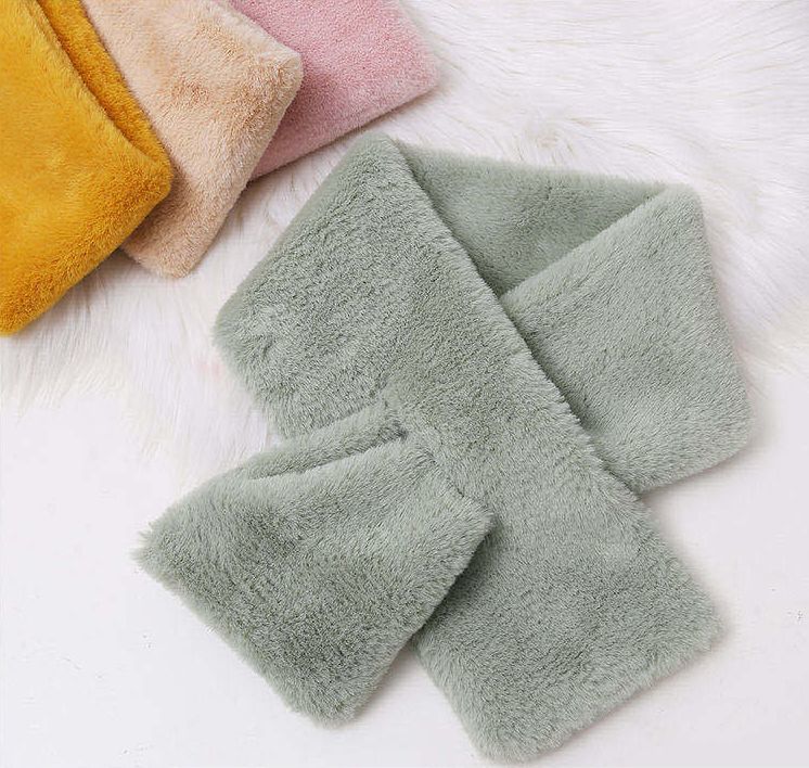  tippet muffler lady's fake fur plain simple Cross soft protection against cold stole snood neck warmer warm warm heat insulation 