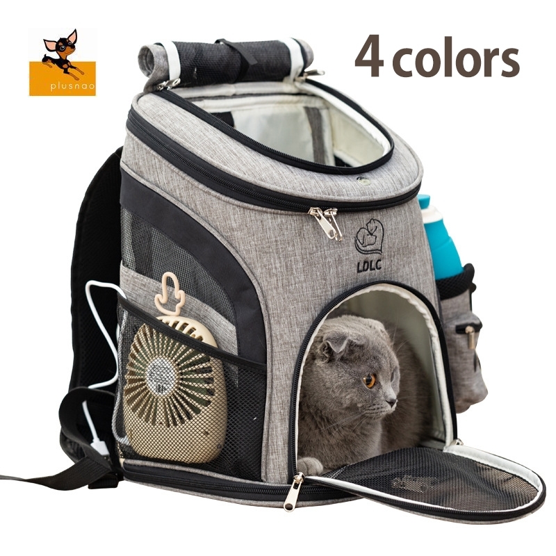 ください 猫用キャリーバッグ おしゃれ 旅行 アウトドア プラスナオ Paypayモール店 通販 Paypayモ リュックキャリー ペット用品 通気性 ポケット付き ロゴ付き ダブルファスナー シンプル カジュアル ℝきなポケッ