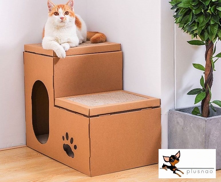 猫用 爪とぎ ねこ ネコ ペット用品 爪研ぎ 訳ありセール 格安 ダンボールハウス 二層 階段式 ガ 猫 おもちゃ 段ボール ダンボール 爪みがき つめとぎ ストレス解消