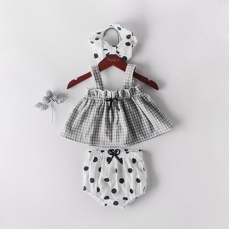  выставить 3 позиций комплект baby младенец европейская одежда Mini One-piece тыква брюки лента для волос tops внутренний сарафан способ лента имеется kachu