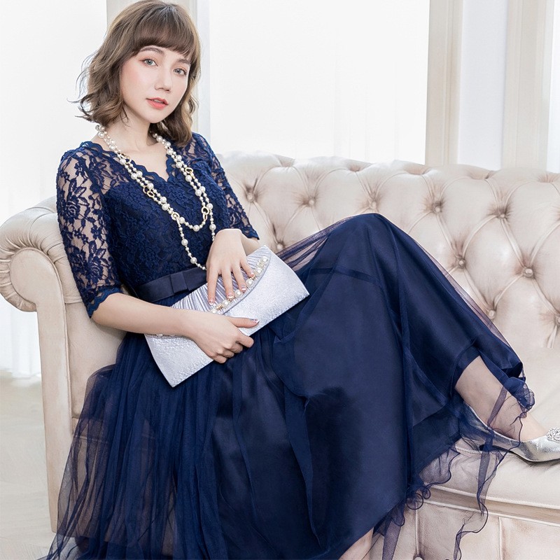 なデザイン ワンピース ロングドレス レディース フレア Aライン 袖