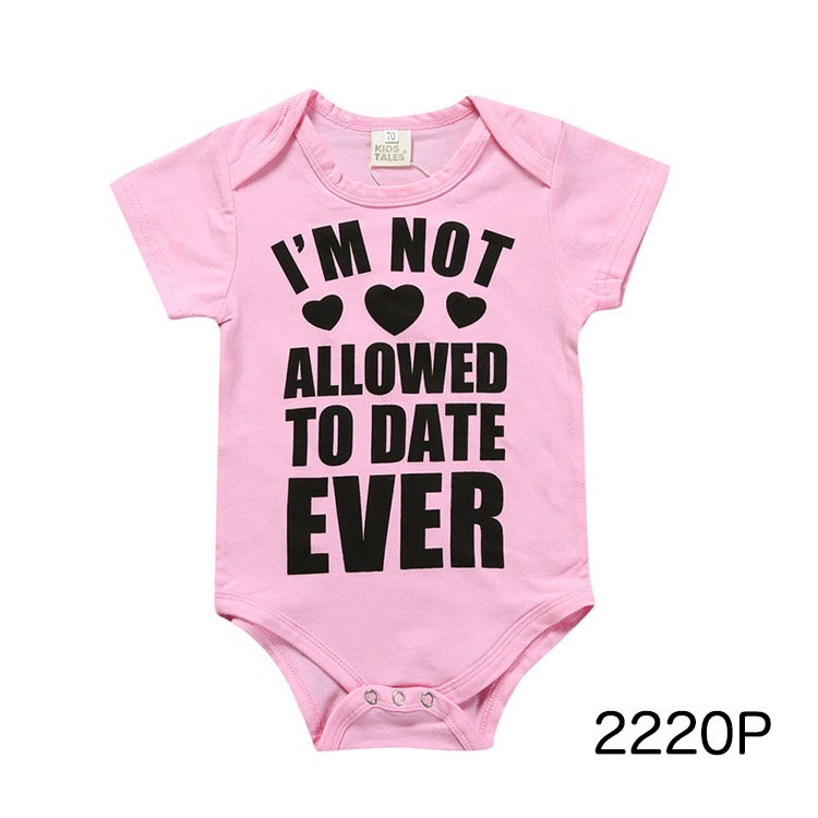 オンラインショップ ロンパース 子供服 ベビー キッズ 肌着 半袖 丸襟 プリント 白 ピンク アルファベット おしゃれ 春服 夏服 可愛い ベビー服 ヘビロテ 新生児 ファッション通販