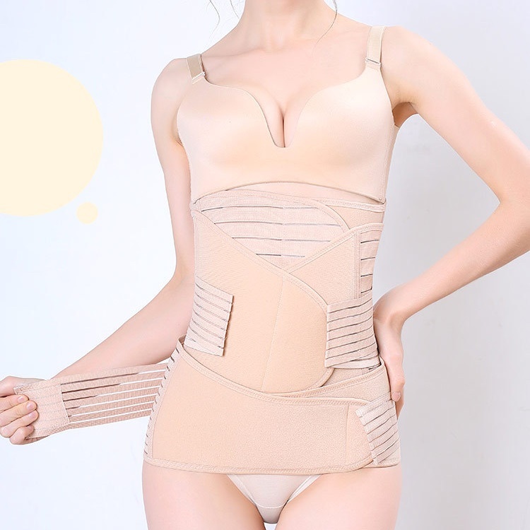  postpartum waist nipper pelvis belt 3 point set lady's woman woman correction underwear inner postpartum reform supplies mesh simple waist Shape .