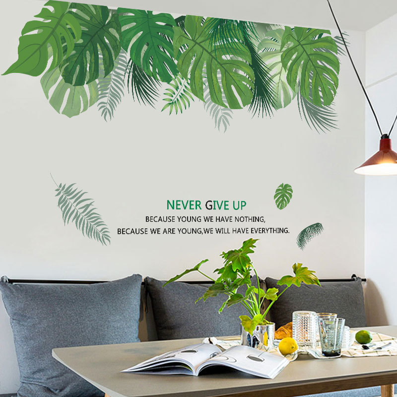 税込 インテリア雑貨 文字入り 葉 リーフ 壁紙シール キッチンシール 壁ステッカー ウォールステッカー Diy イ 貼り付け簡単 プチリフォーム 模様替え ウォールステッカー サイズ 60 90 L Www We Job Com