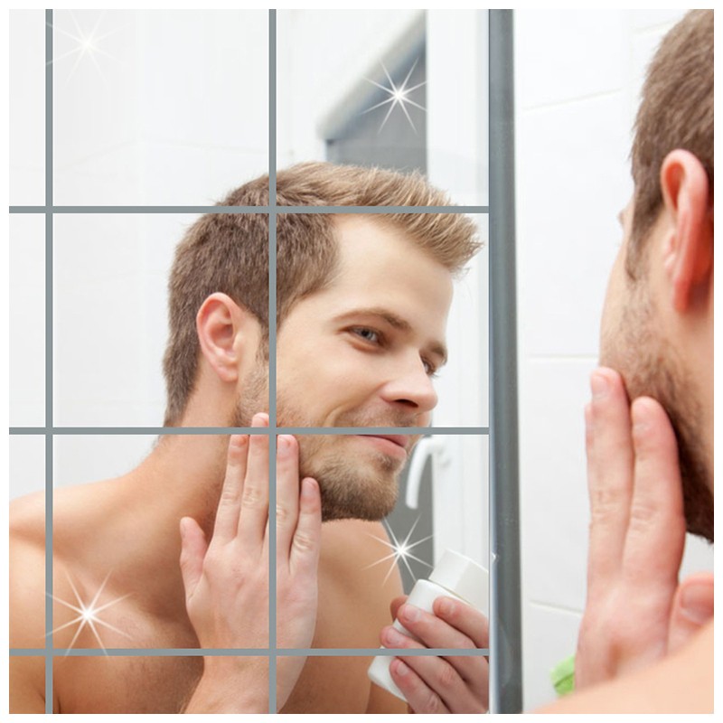 ウォールステッカー ウォールミラー 鏡ステッカー ミラー 鏡 ステッカー ミラーシート 壁紙 オシャレ Diy インテリア 壁掛けミラー 割れない 特価