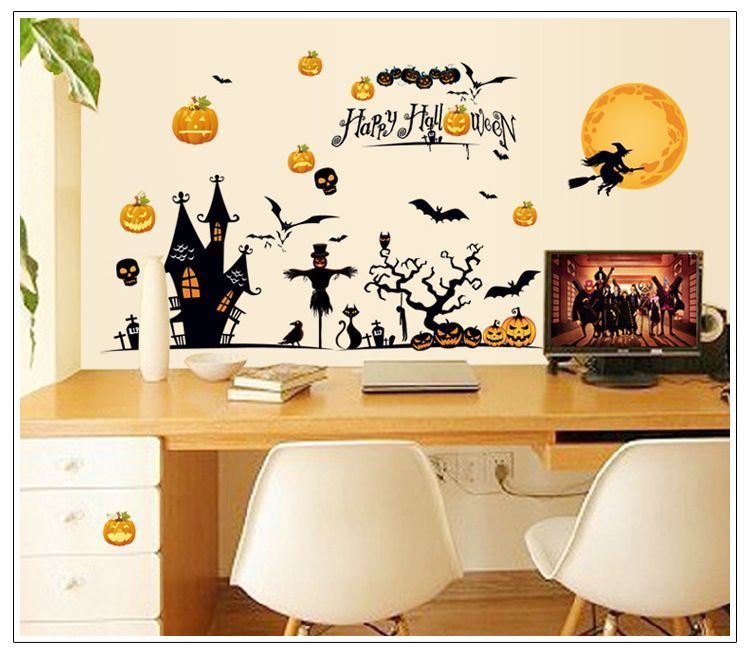 壁紙 ステッカー ウォールステッカー ハロウィン シール カボチャ かぼちゃ コウモリ こうもり 蝙蝠 髑髏 ドクロ ガイコツ 英語 魔女 可愛い か プラスナオ Paypayモール店 通販 Paypayモール