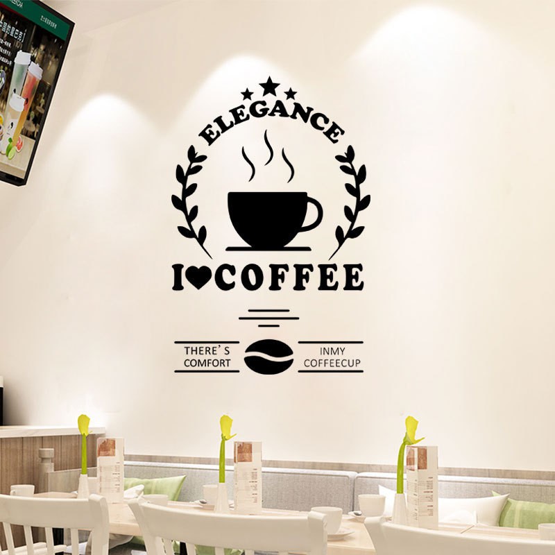 ウォールステッカー インテリア シール 壁紙 模様替え コーヒー カフェ風 英字 部屋 リラックス リメイク 寝室 リビング プラスナオ Paypayモール店 通販 Paypayモール