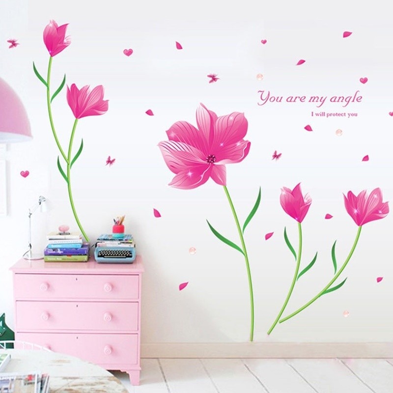 100 本物 ウォールステッカー 壁紙シール 壁装飾 インテリア フラワー 花 蝶 ちょう ハート ピンク 取り外し ベットルーム 寝室 リビング 居間 Diy 模 Columbiatools Com