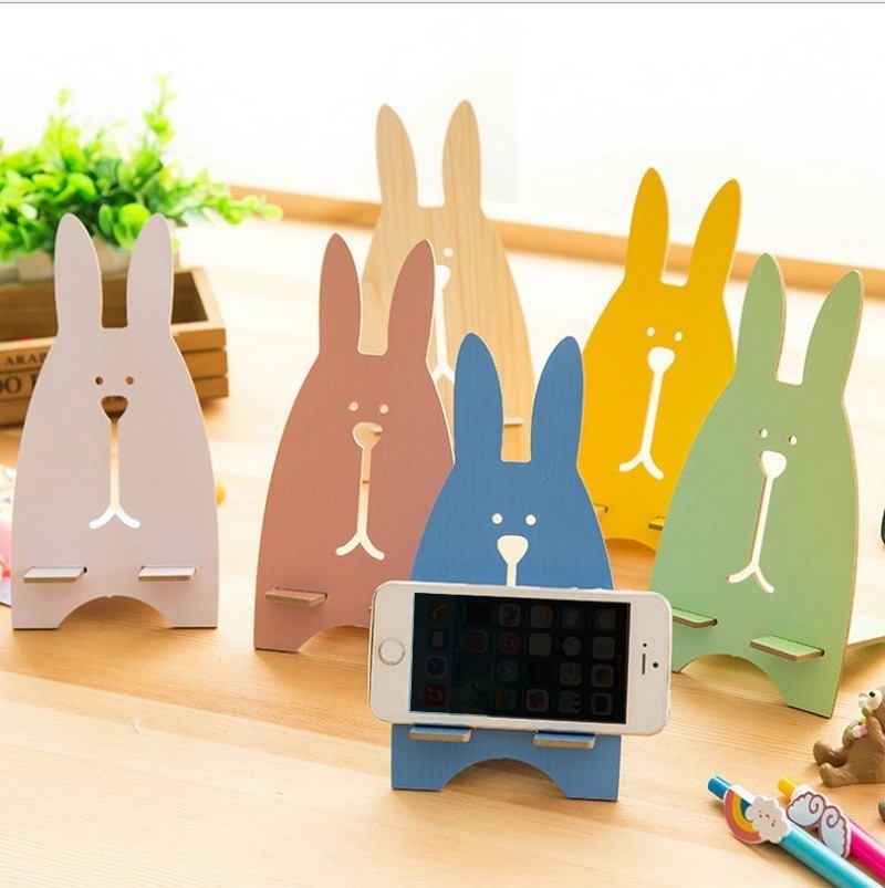 買い物 携帯電話 スマホ スタンド うさぎ 携帯置き かわいい おしゃれ 雑貨 携帯グッズ レディース コンパクト 簡単組立 スマホスタンド 木製 アニマル
