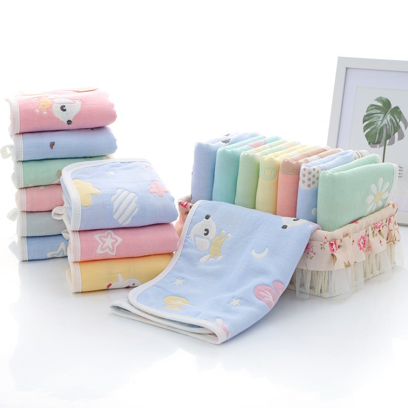  compact полотенце для лица Kids ребенок ребенок марля 6 листов накладывающийся 25 50 цыпленок цветок рыба собака вишня пастель цвет симпатичный 
