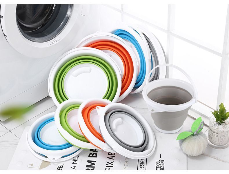 バケツ 折りたたみバケツ 1 5l 3l 水桶 日用品 掃除用具 折り畳み式 オレンジ グリーン ブルー コンパクト 小さめ シンプル 50 Off グレー 無地