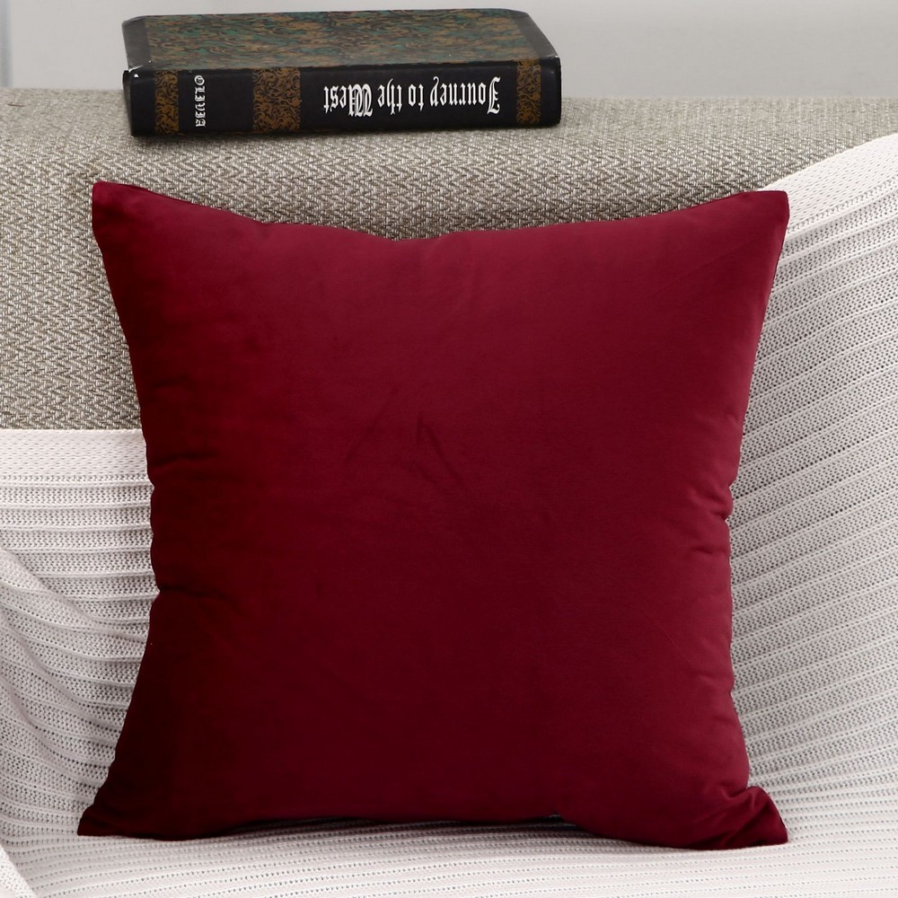  pillowcase cushion for cover 45 45cm cover only velour style square type four square shape square simple plain single color solid color stylish 