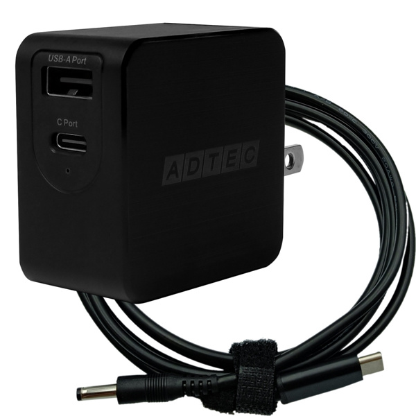  Ad Tec APD-A065AC-wK50-BK Power Delivery соответствует GaN AC зарядное устройство / 65W/ USB Type-A 1 порт Type-C 1 порт /bla...