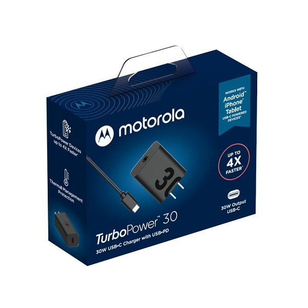  Motorola SJMC301-JP TurboPower 30USB-C USB-PD QC4.0 and 1m USB-C to C cable