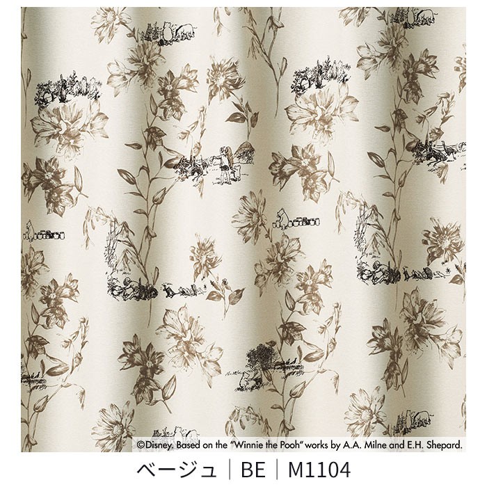 スミノエ 既製カーテン ディズニー 「クラシックプー シーン」 100