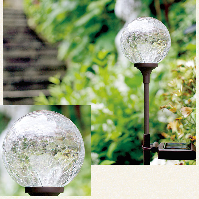 ガーデンライト 新しい季節 屋外 LED スティック クラックボール ソーラーガーデンライト