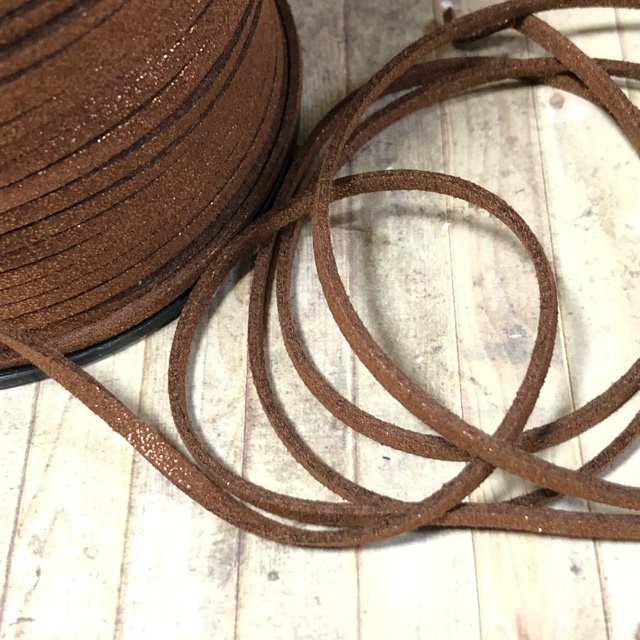  замша кожа шнур chestnut brown × ламе 5 ярд 