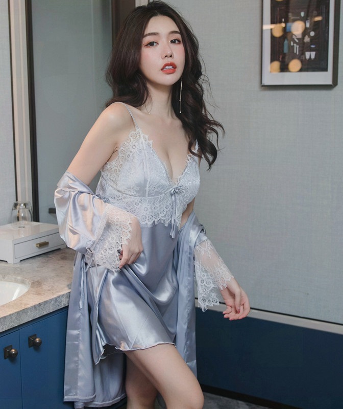 お1人様1点限り ルームウェア 部屋着 シルク ワンピース ｖネック 無地 前開き 大人可愛い セクシー 春 夏 秋 ２点セット 正規激安 Www Technet 21 Org