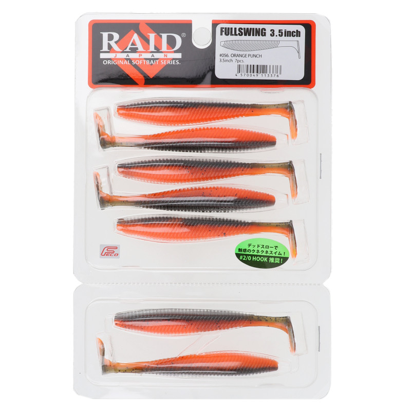 RAID JAPAN フルスイング 3.5inch 056 オレンジパンチ 釣り　ワームの商品画像