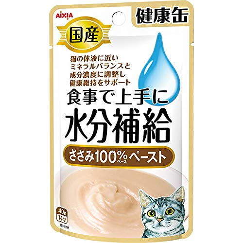 アイシア 国産 健康缶パウチ 水分補給 ささみペースト 40g×6個 猫缶、ウエットフードの商品画像