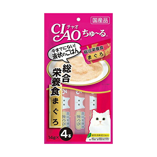 いなばペットフード CIAO ちゅ～る 総合栄養食 まぐろ SC-147 56g（14g×4本）×16個 CIAO（いなばペットフード） 猫缶、ウエットフードの商品画像