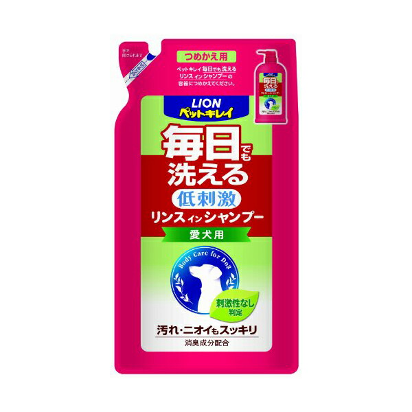 LION（ペット） ペットキレイ 毎日でも洗えるリンスインシャンプー 犬用 つめかえ用 400ml×24個 ペットキレイ 犬用シャンプー、リンスの商品画像