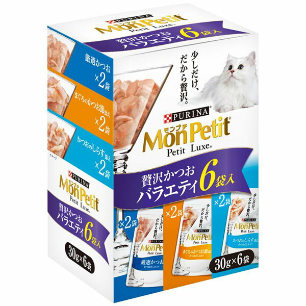 Nestle モンプチ プチリュクス 贅沢かつおバラエティ 6袋入（30g×6袋）×12箱 PURINA モンプチ 猫缶、ウエットフードの商品画像