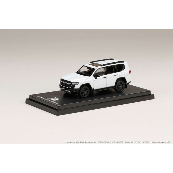 トヨタ ランドクルーザー （JA300W） GR SPORT プレシャスホワイトパール / ブラック＋ダークレッド内装 （1/64スケール ダイキャスト HJ641050BWR）